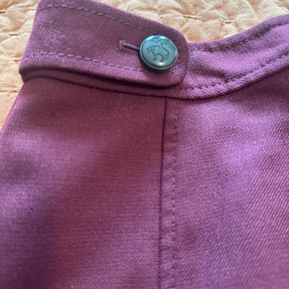Brooks Brothers Womens Purple Wool Blend A-Line Mini Skirt with Logo Buttons - Picture 3 of 12